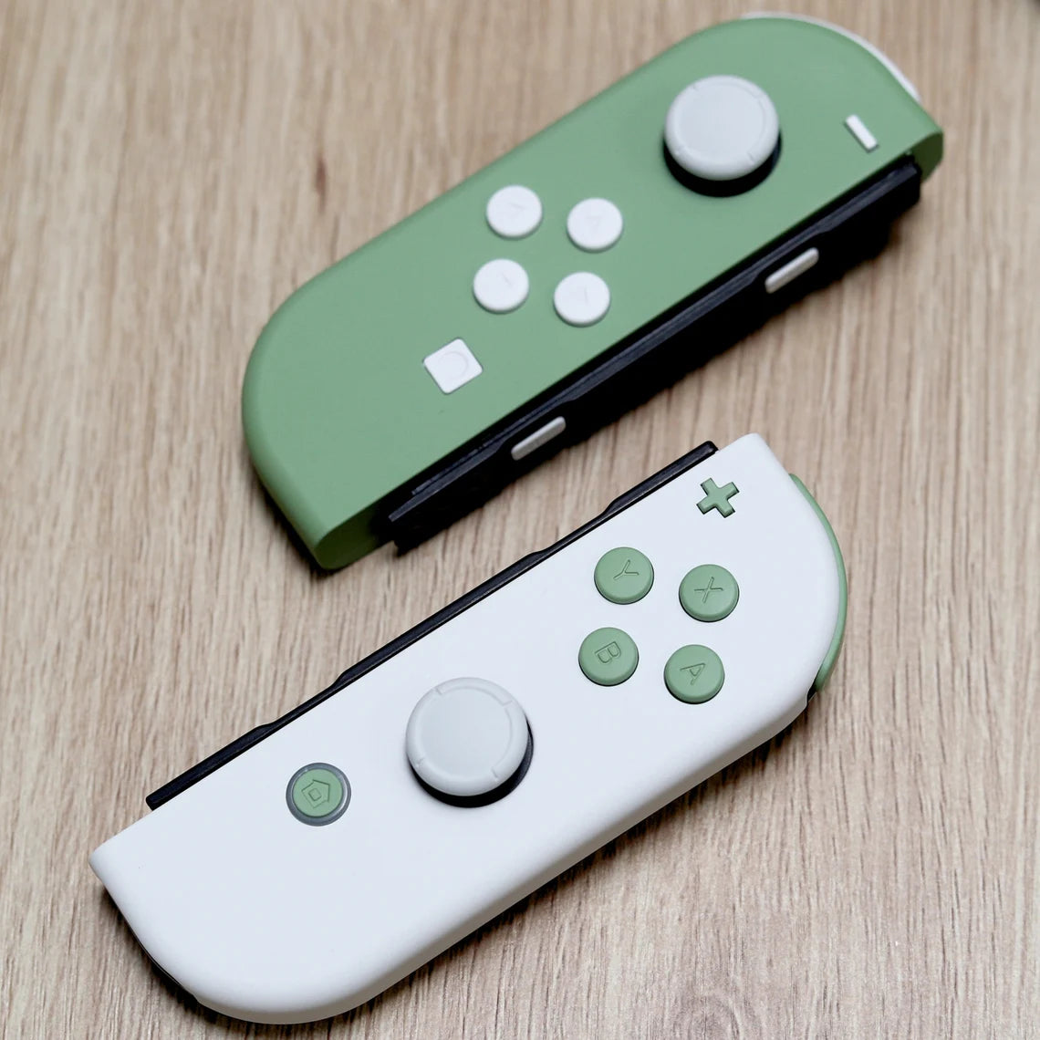 Custom 2-Tone Matcha Green Tea Themed Nintendo Switch Joy-Con Controllers