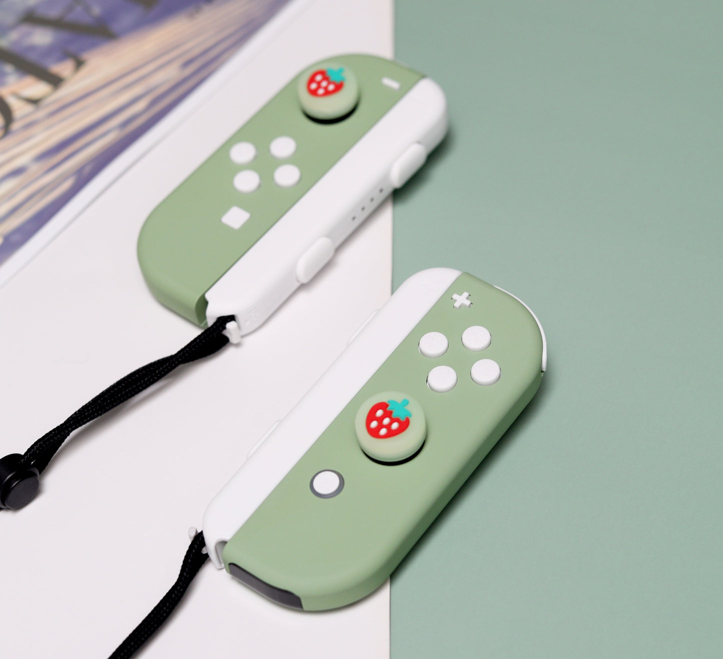 Custom Matcha Green Tea Themed Nintendo Switch Joy-Con Controllers