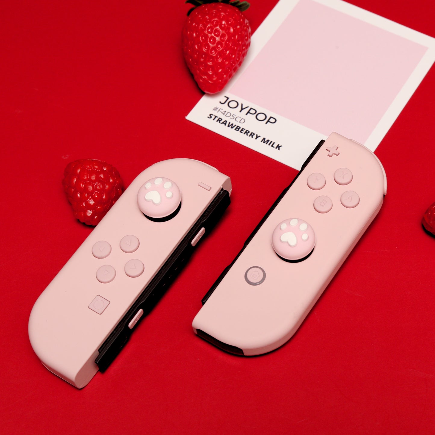 Custom Strawberry Milk All Pink Nintendo Switch Joy-Con Controllers