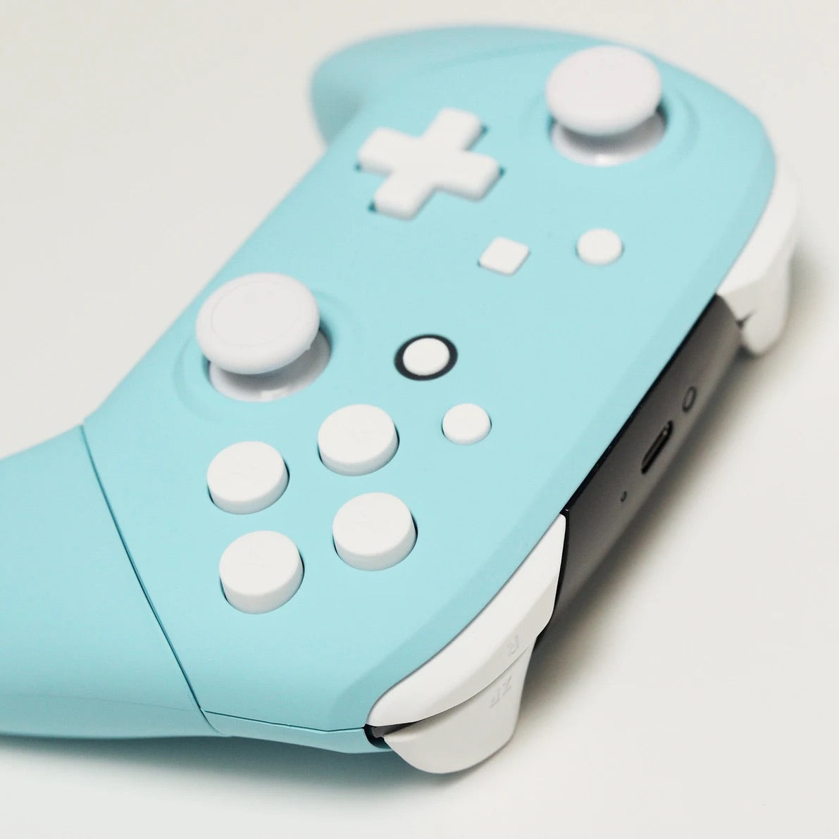 Custom Sea Salt Pastel Blue and White Nintendo Switch Pro Controller