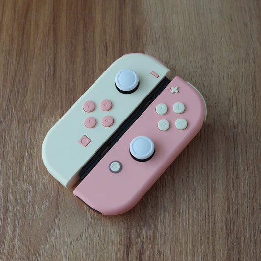 Custom 2-Tone Peaches & Cream Themed Nintendo Switch Joy-Con Controllers