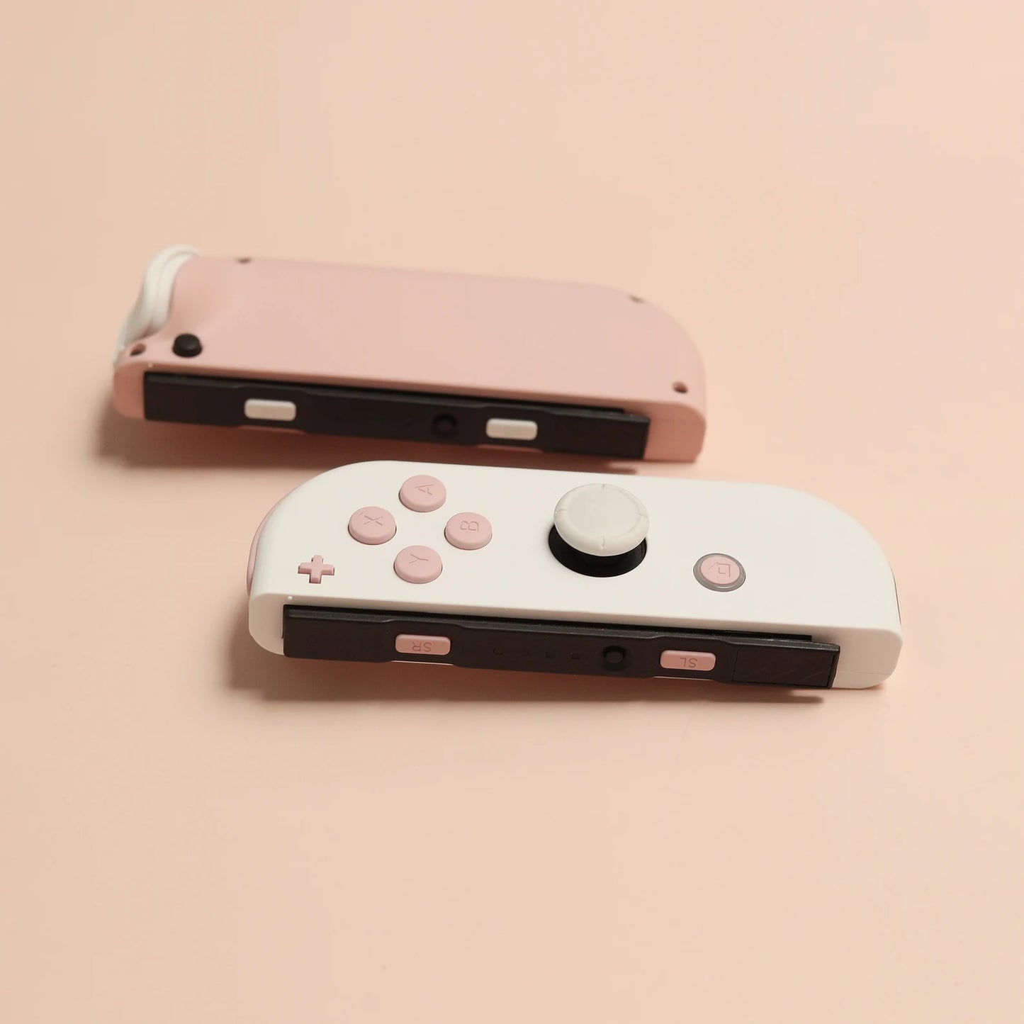 Custom 2-Tone Strawberry Mochi Themed Nintendo Switch Joy-Con Controllers