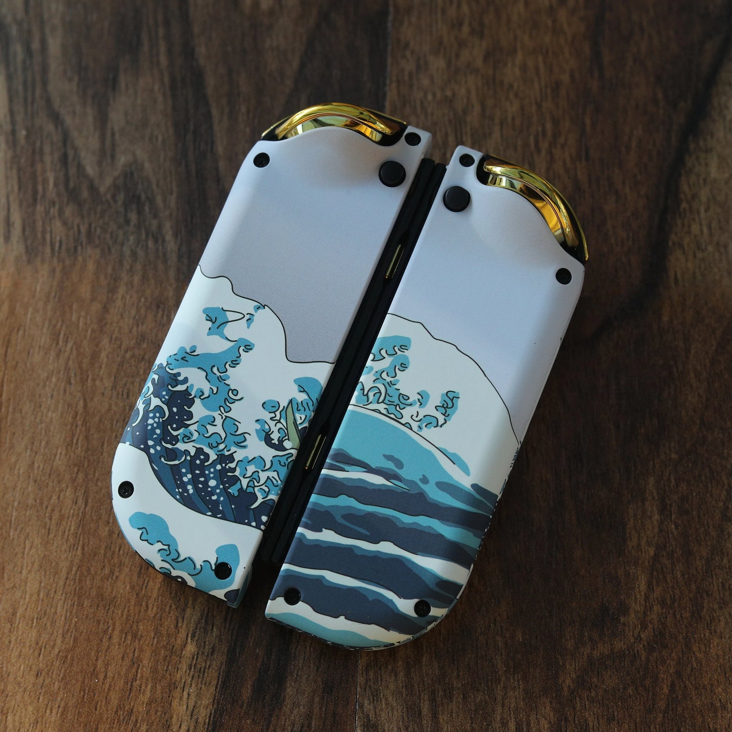 Custom Great Wave Off Kanagawa Nintendo Switch Joy-Con Controllers
