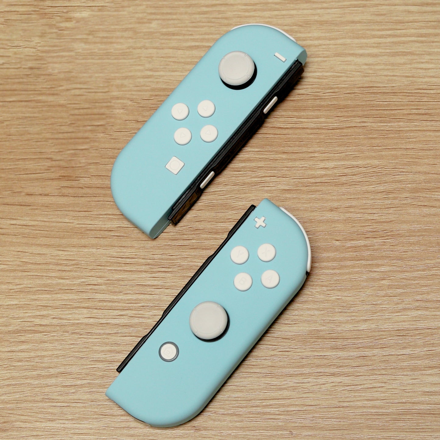 Custom SEA SALT Pastel Blue and White Nintendo Switch Joy-Con Controllers