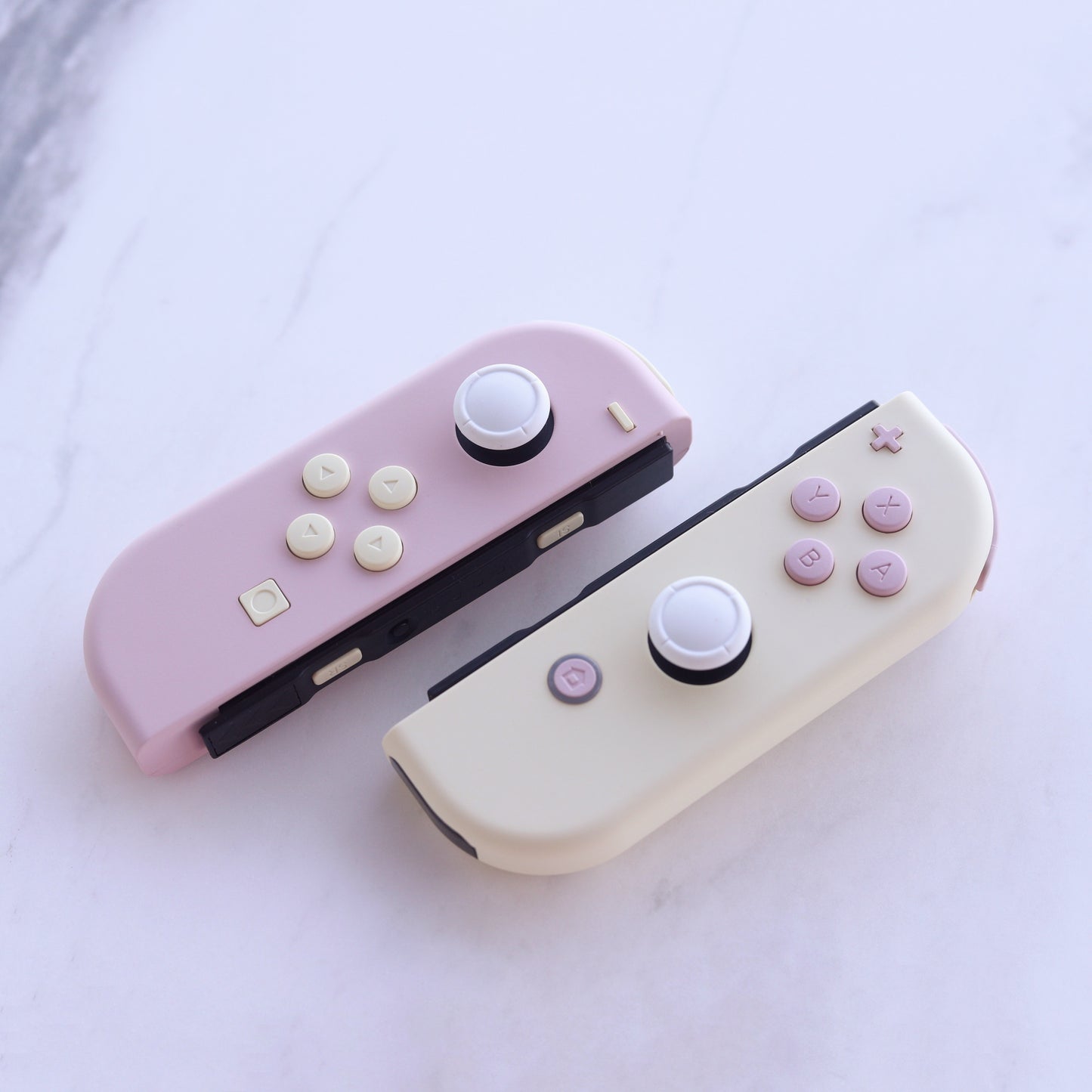 Custom 2-Tone Strawberry Cheesecake Themed Joy-Con Controllers