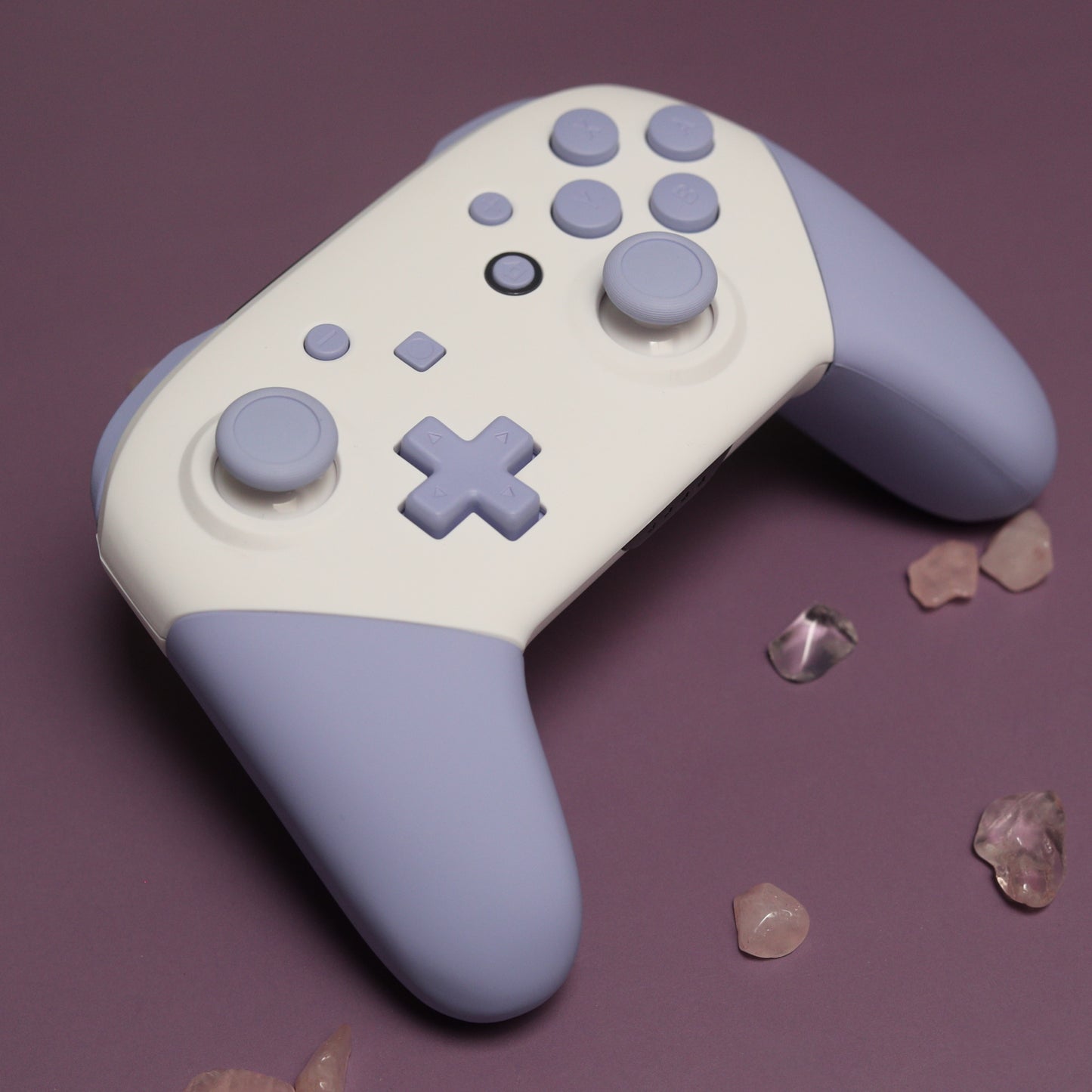 Custom 2-Tone Lavender Dream Pastel Purple Frost White Nintendo Switch Pro Controller