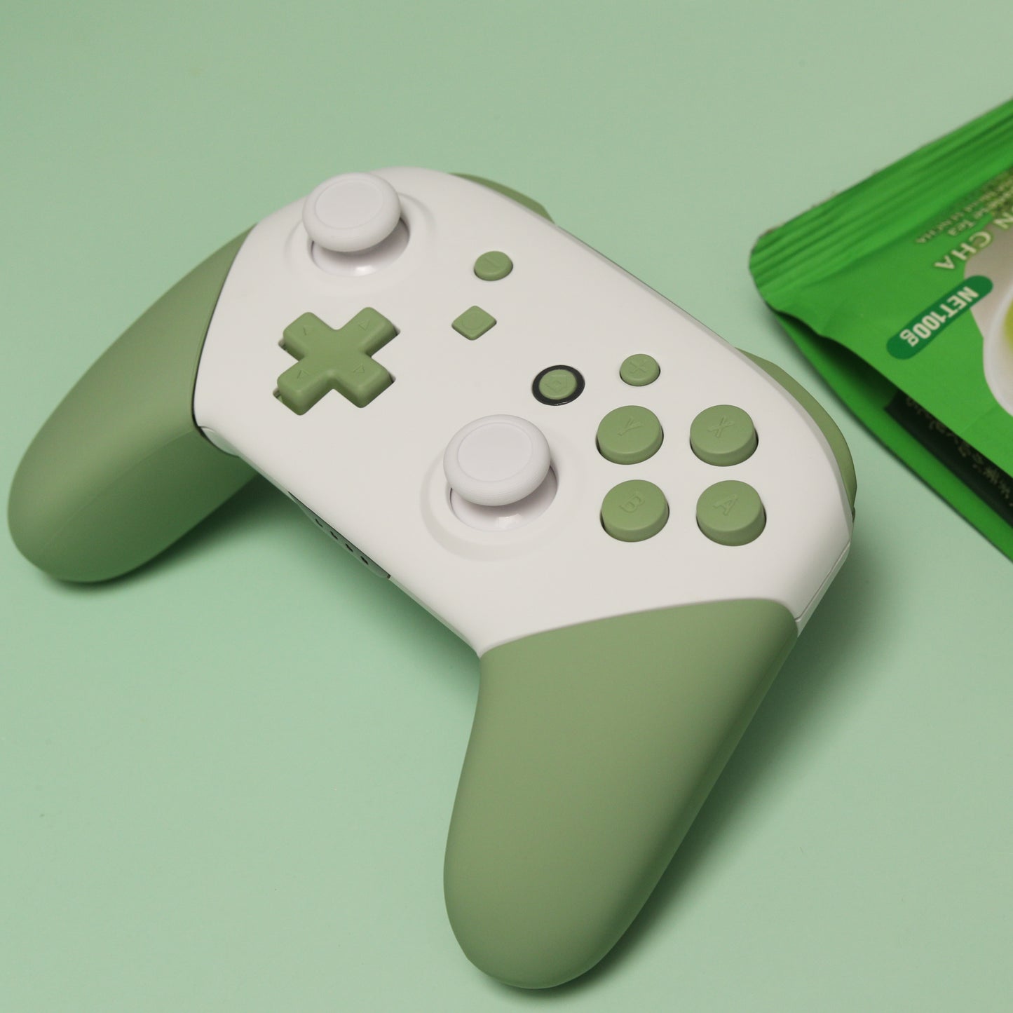 Custom 2-Tone Matcha Green Tea Themed Nintendo Switch Pro Controller