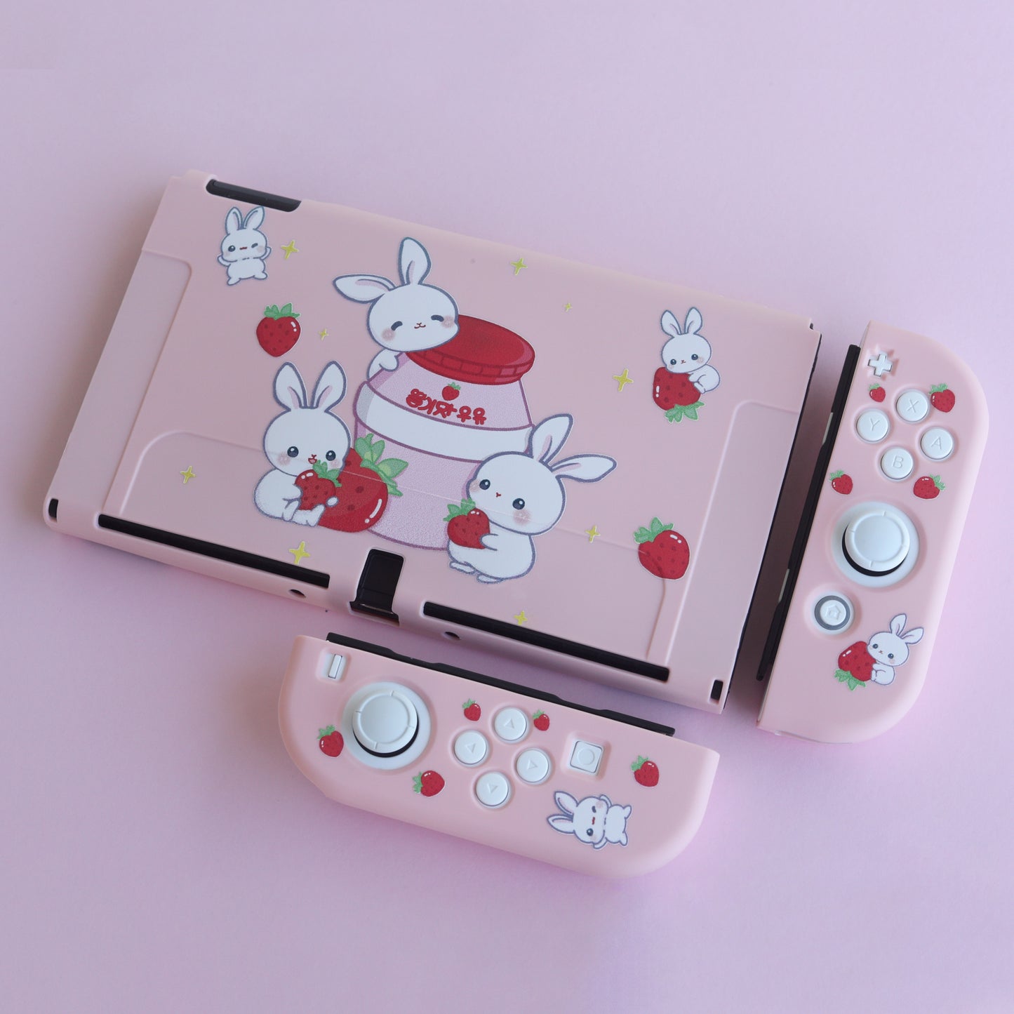 Strawberry Milk Bunny - Nintendo Switch OLED Case