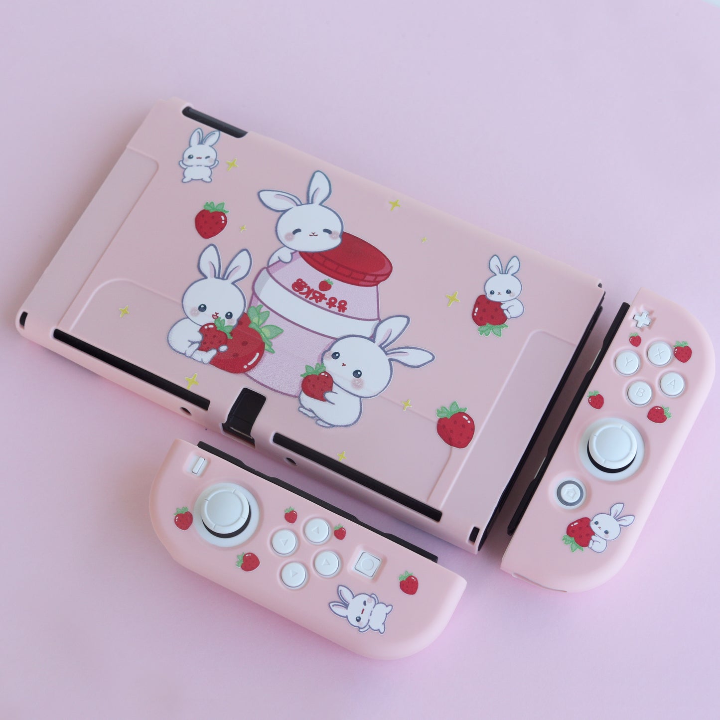 Strawberry Milk Bunny - Nintendo Switch OLED Case