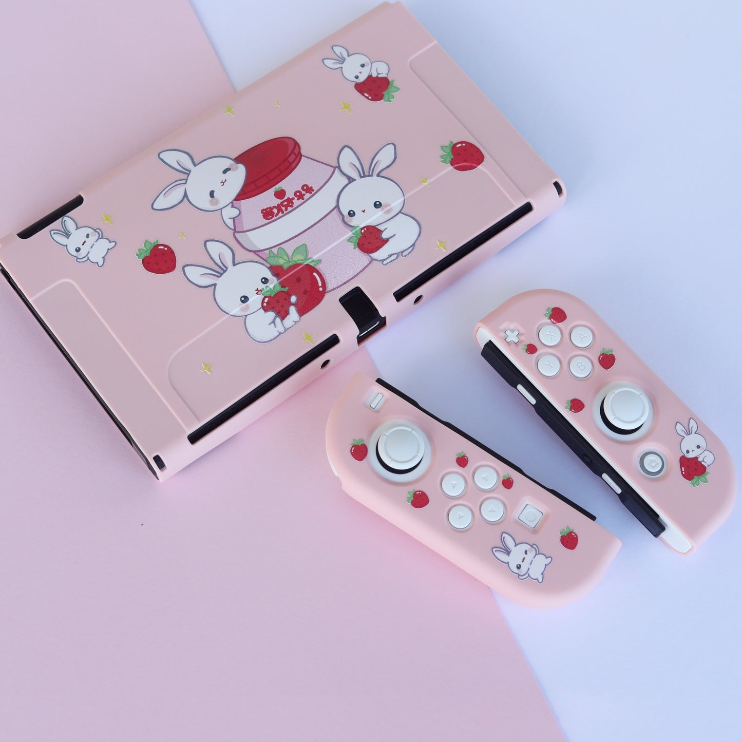 Strawberry Milk Bunny - Nintendo Switch OLED Case