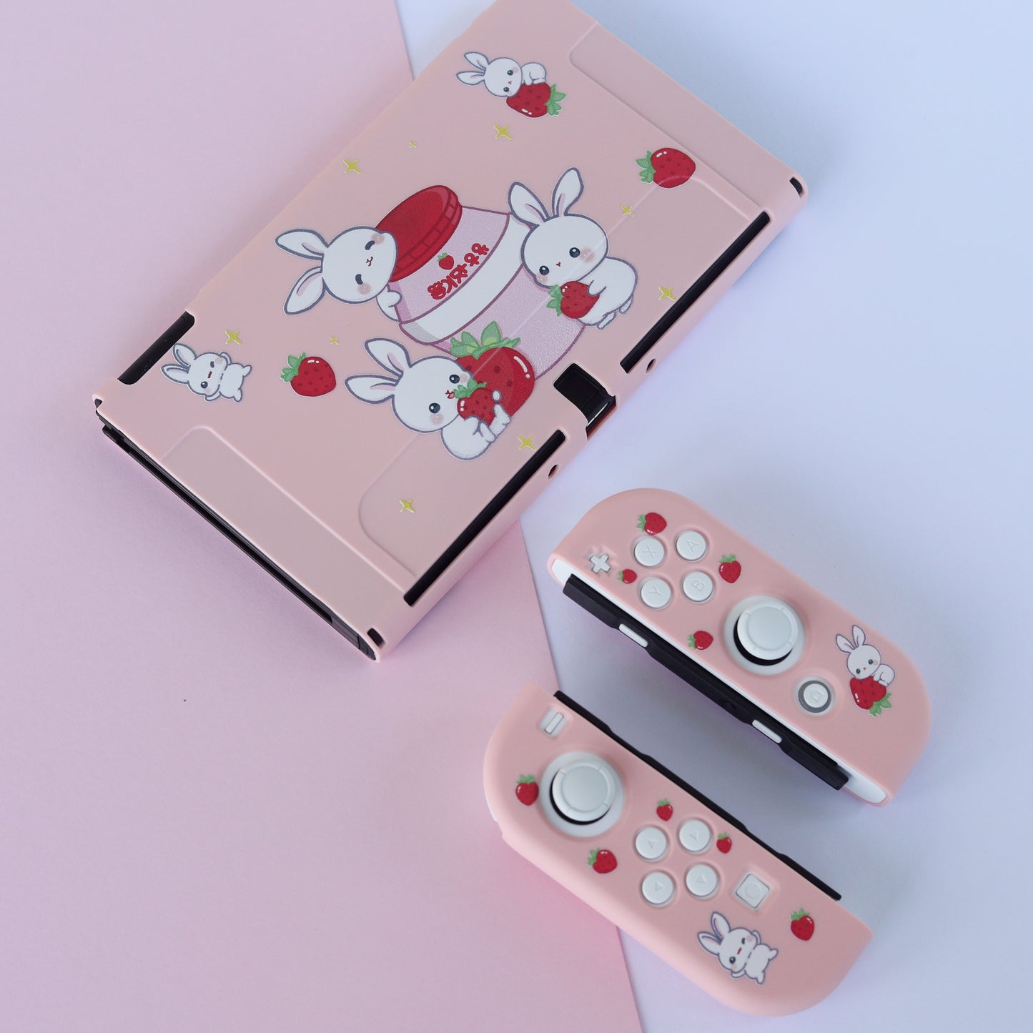 Strawberry Milk Bunny - Nintendo Switch OLED Case