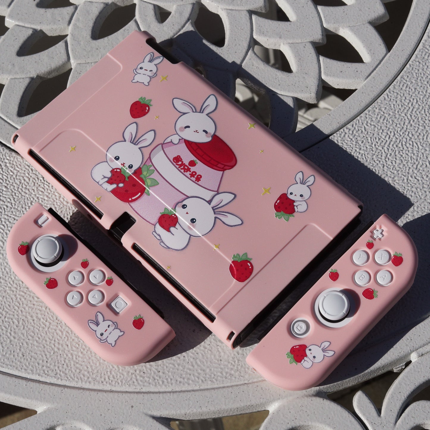 Strawberry Milk Bunny - Nintendo Switch OLED Case